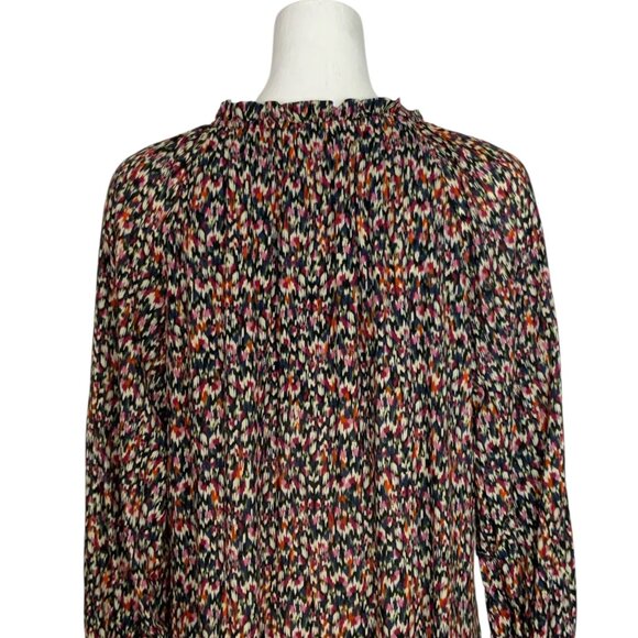 Velvet By Graham & Spencer Mini Dress S Multicolor Long Sleeve Drop Waist Boho - Picture 8 of 12